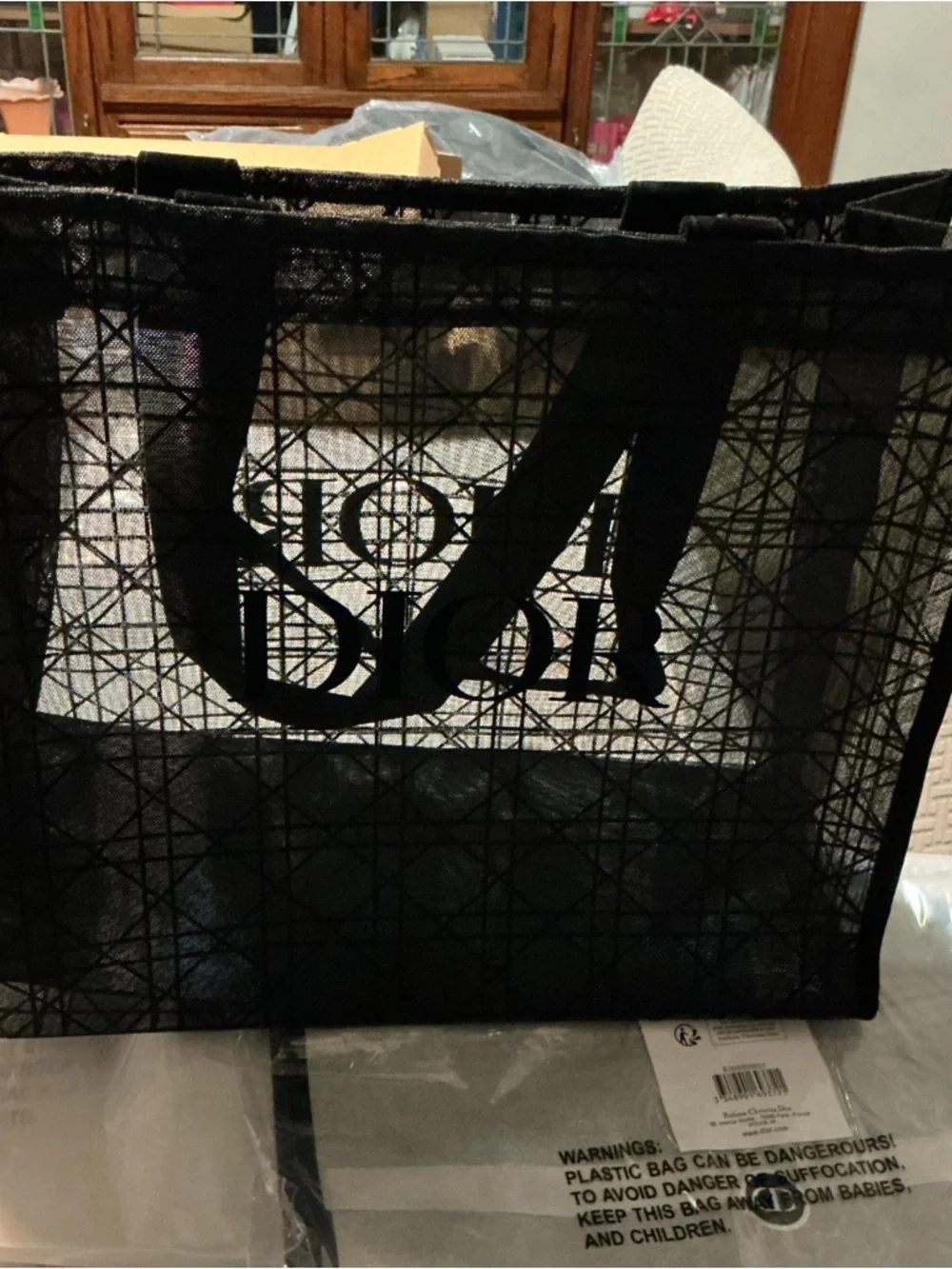 Christian Dior  Tote Bag -black mesh